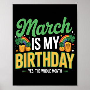 Poster Março é aniversário sim o mês todo st patricks
