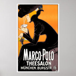 Poster Marco Polo Thee Salon - Publicidade Vintage