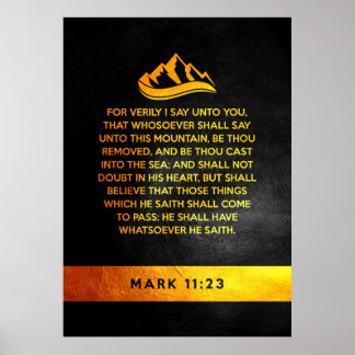 Poster Marcos 11:23 Versículo da Bíblia