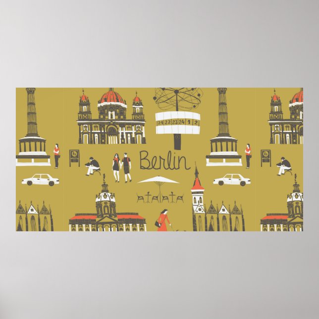 Poster Marcos e monumentos de Berlim (Frente)