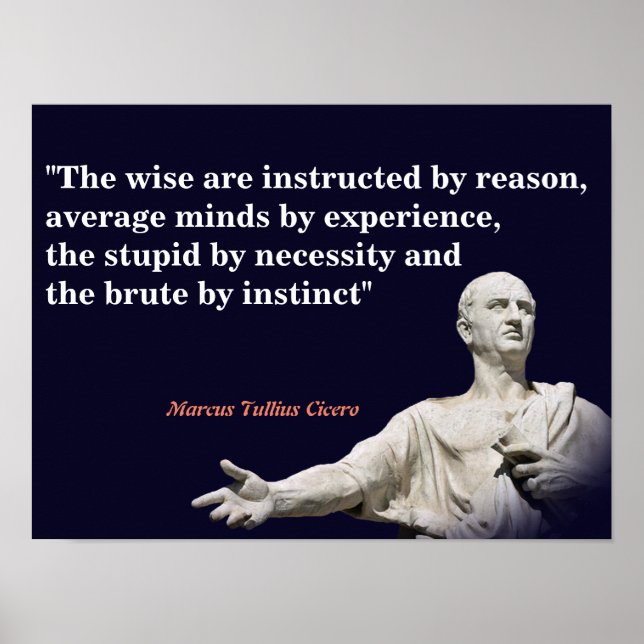 Poster Marcus Tullius Cicero Citação Por Motivo (Frente)