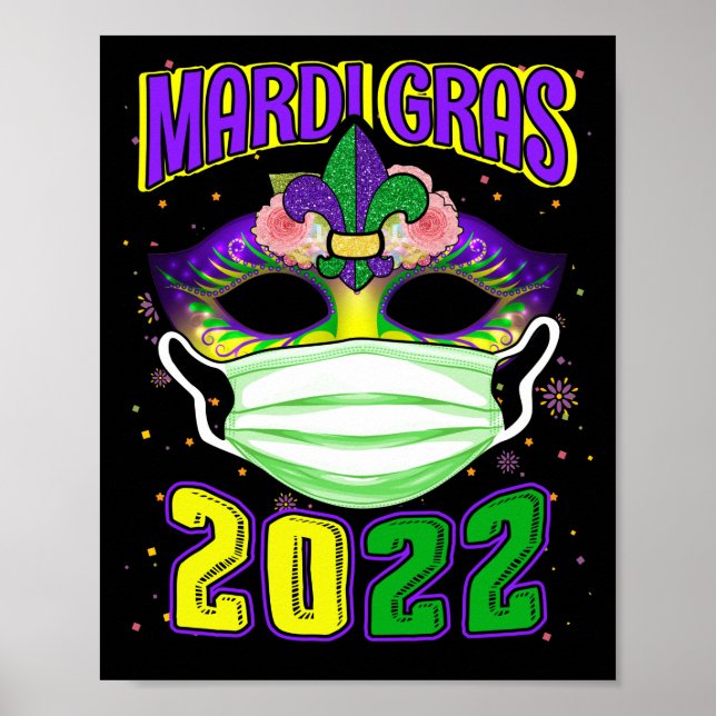 Poster Mardi Gras 2022 Com Fesstival De Máscara (Frente)