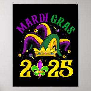 Poster Mardi Gras 2025 Jester Outfit Kids Meninos