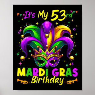 Poster Mardi Gras 53º Aniversário Gordura Terça-Feira 53