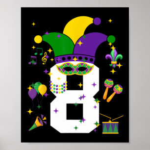 Poster Mardi Gras, 8 anos, pensava que crianças de 8 anos