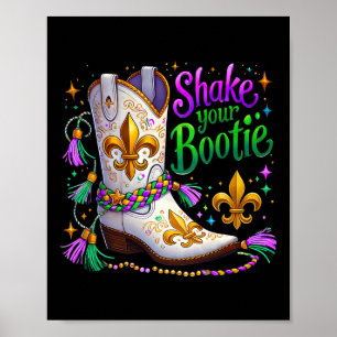 Poster Mardi Gras Agita Seu Carnaval De Boot Do Bead Boot