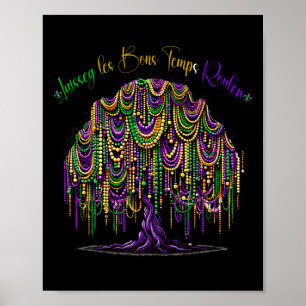 Poster Mardi Gras Bead Tree Carnaval Nova Orleans 2024 Pa
