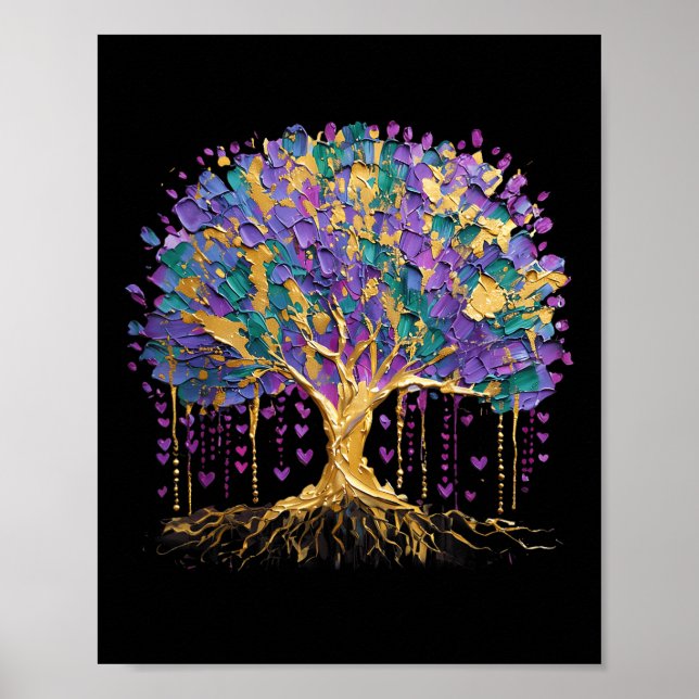 Poster Mardi Gras Bead Tree Carnaval Nova Orleans 2025 (Frente)