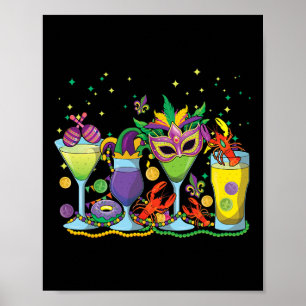 Poster Mardi Gras Bebe Miçangas do Partido Mardi Gras Mar