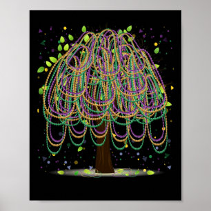 Poster Mardi Gras Carnaval Árvore de Bead Gráfico Mexican