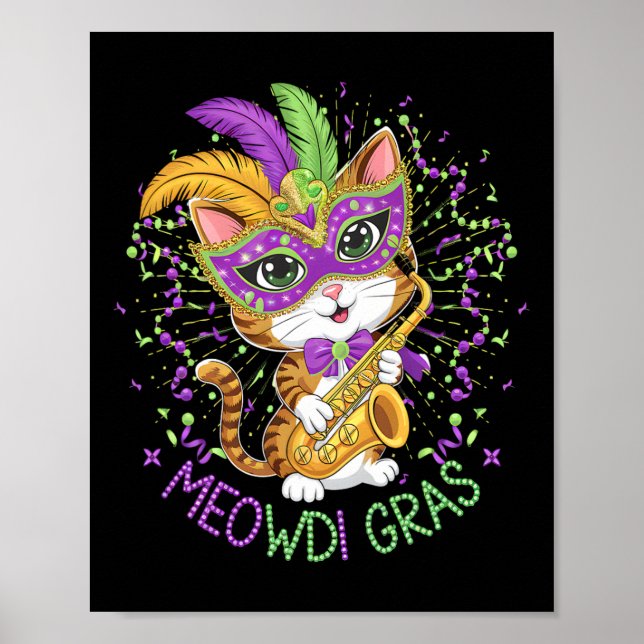 Poster Mardi Gras Cat Lovers (Frente)