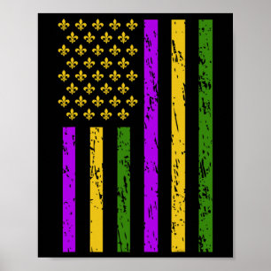 Poster Mardi Gras Celebra a Bandeira do Mardi Gras