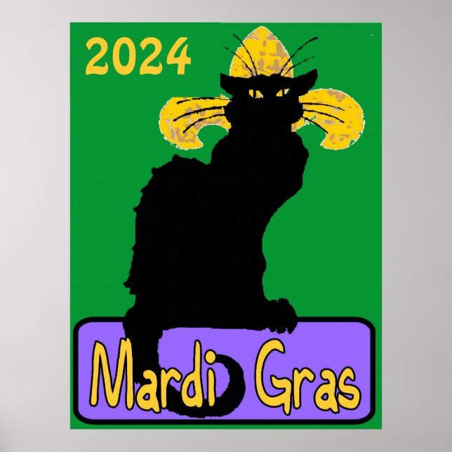 Poster Mardi Gras Chat Noir, data de edição (Frente)