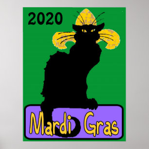 Poster Mardi Gras Chat Noir, data de edição