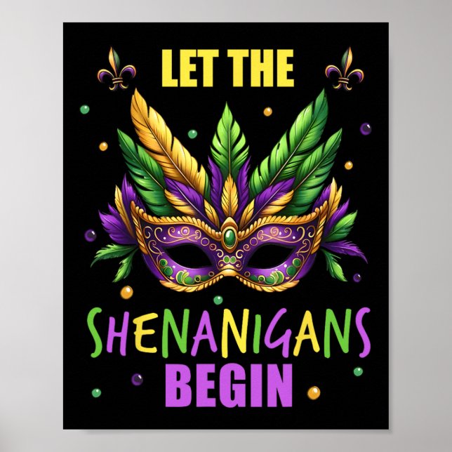 Poster Mardi Gras Costume Deixa Os Shenanigans Começarem  (Frente)