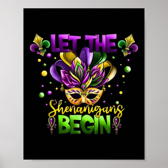 Poster Mardi Gras Costume Deixa Os Shenanigans Começarem  (Frente)