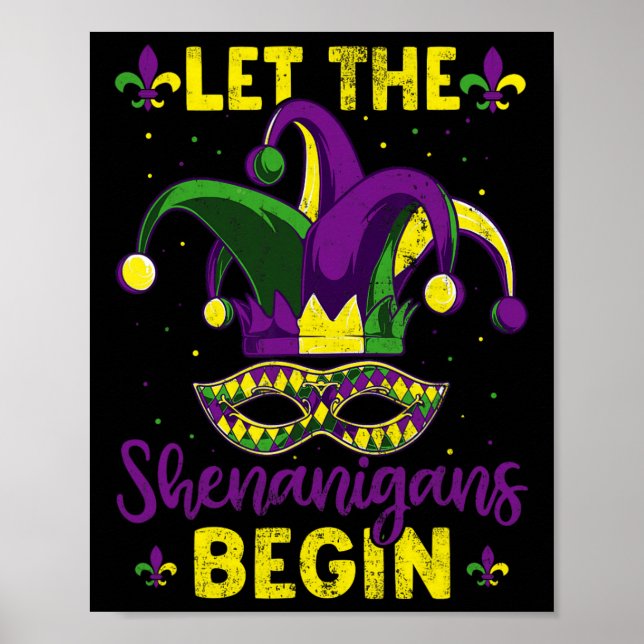 Poster Mardi Gras Costume Deixar Os Shenanigans Começar M (Frente)