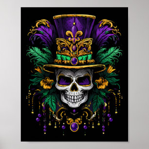 Poster Mardi Gras Costume Sugar Skull