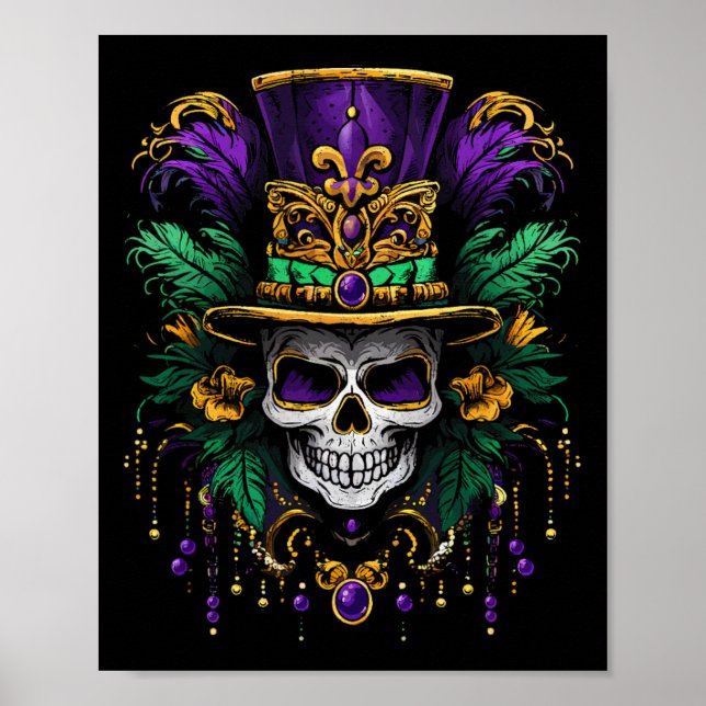 Poster Mardi Gras Costume Sugar Skull (Frente)