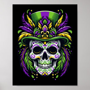 Poster Mardi Gras Costume Sugar Skull