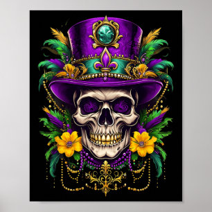 Poster Mardi Gras Costume Sugar Skull