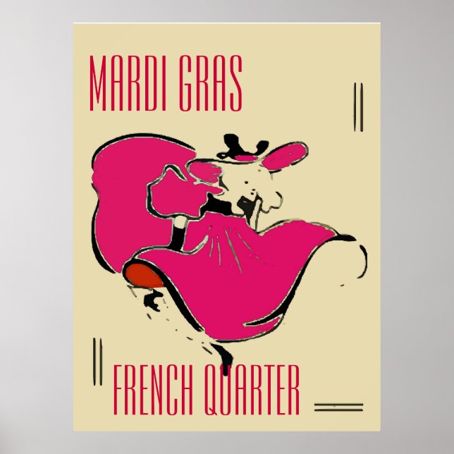 Póster Mardi Gras Dancer, edite texto (Frente)