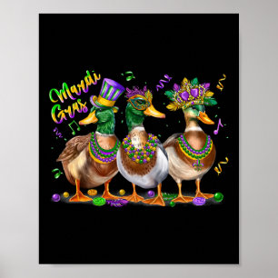 Poster Mardi Gras Duck Carnival Costume Louisiana Men War