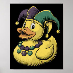 Poster Mardi Gras Duck Rubber Ducky Costume Louisiana Lai