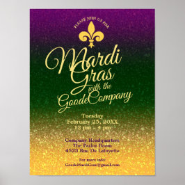 Poster Mardi Gras Fat Terça-feira | Escritório Quarto Gra