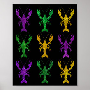 Poster Mardi Gras - Festa de Lagostas Fatos de Costume Ho