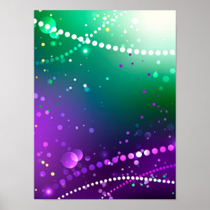 Poster Mardi Gras Festivo Purple Background