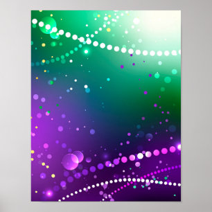 Poster Mardi Gras Festivo Purple Background