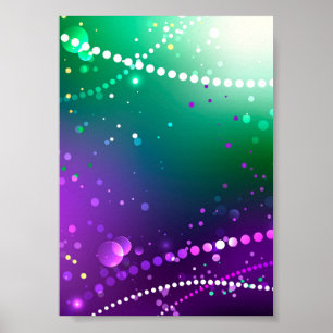 Poster Mardi Gras Festivo Purple Background