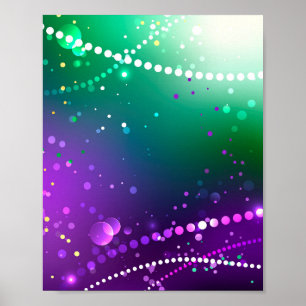 Poster Mardi Gras Festivo Purple Background
