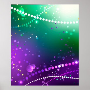 Poster Mardi Gras Festivo Purple Background