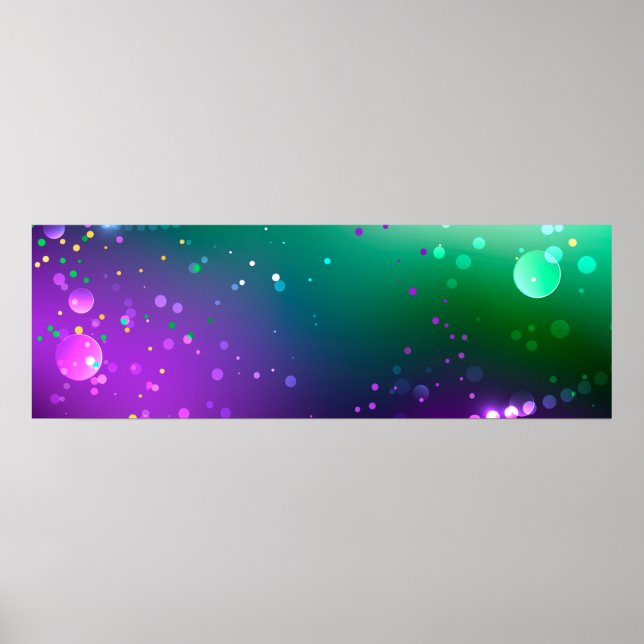 Poster Mardi Gras Festivo Purple Background (Frente)