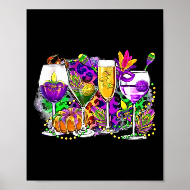 Poster Mardi Gras Gl Of Wine (Frente)