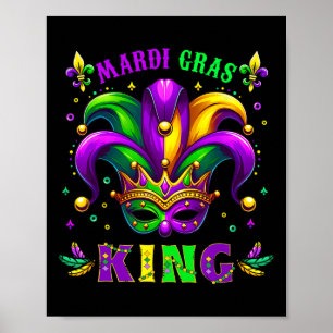Poster Mardi Gras King Diversão Mardi Gras Carnaval 2025 