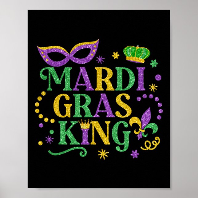 Poster Mardi Gras King Fun Parade Mardi Gras Carnaval Cos (Frente)