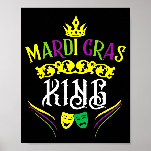 Poster Mardi Gras King Funny New Orleans Party Parade  (Frente)