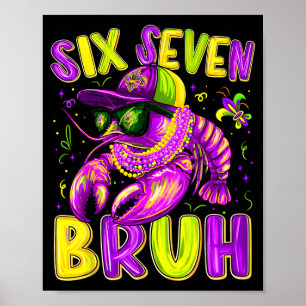Poster Mardi Gras Legal Seis Sete Cara Homens de Lagostim