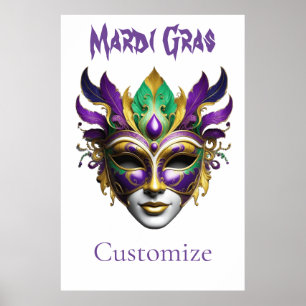 Poster Mardi Gras Mask Thunder_Cove