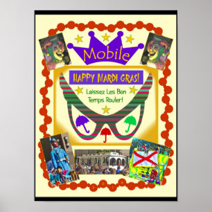 Póster Mardi Gras Mobile