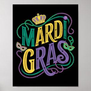 Poster Mardi Gras Parade Womens Girls Party Graphic
