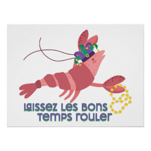 Póster Mardi Gras Party Crawdad