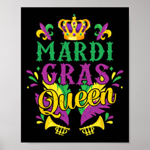 Poster Mardi Gras Queen Parade Festas de Costume Mulheres