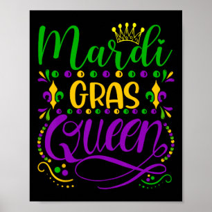 Poster Mardi Gras Queen Parade Figurume Mulheres Mardi