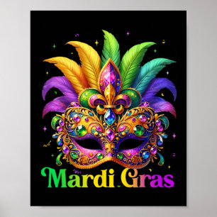 Poster Mardi Gras Shirts Para Mulheres Meninas Miúdas Más
