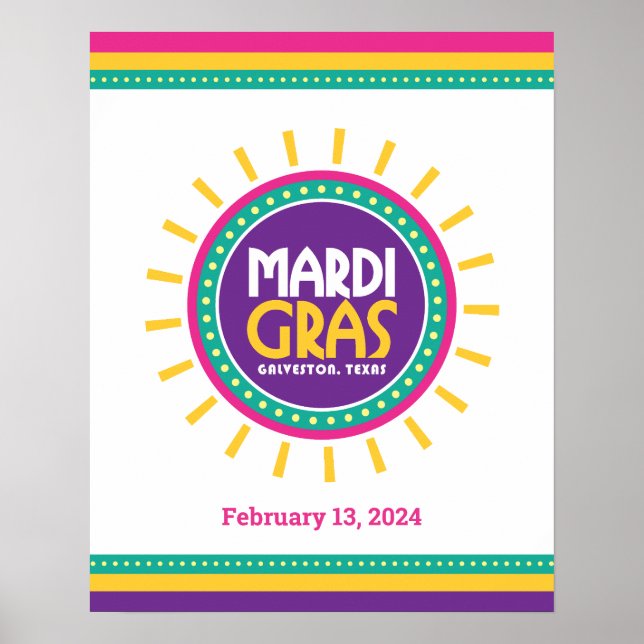 Poster Mardi Gras Sun, Galveston, Texas (Frente)