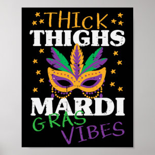 Poster Mardi Gras Vibes Gym Fat Terça-feira Mulher